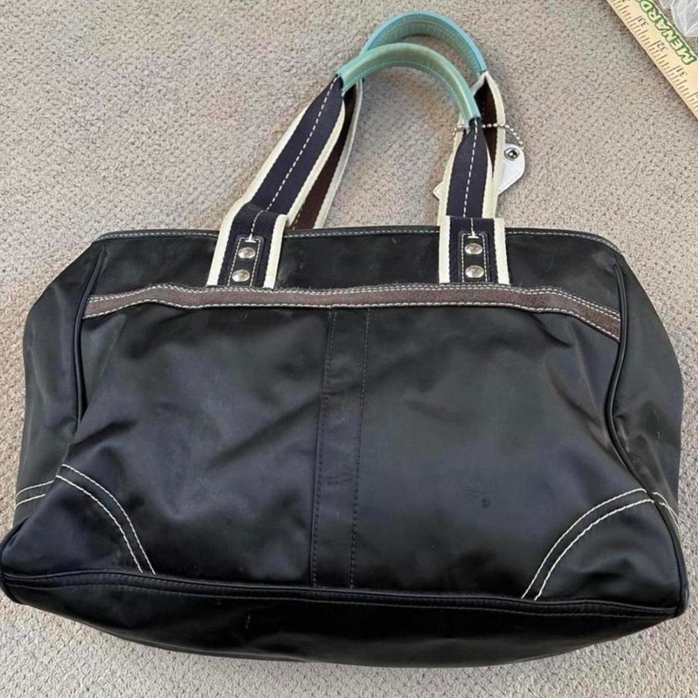 Vintage Coach Hampton Satin Tote Small Purse Handbag Black M0682-10663 - Picture 2 of 8